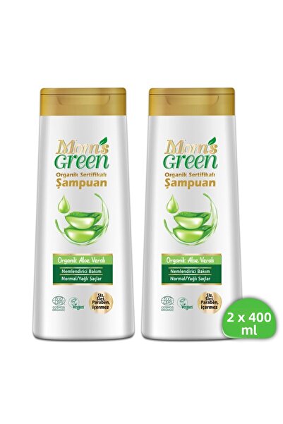 Mom's Green Organic Aloe Vera Shampoo Set of 2 - 400 ml (400 ml x 2 Pieces)