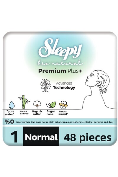 Sleepy بيو ناتشورال بريميوم بلس فوط صحية عادية 48 قطعة