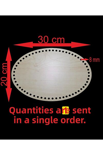 ASUDE HEDİYELİK Wooden Oval 30X20 cm 1 Piece Bamboo Tray Knitting Plate Supla...