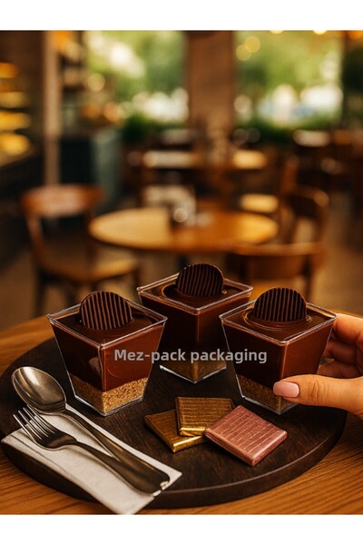 Bibizde 200cc 8 κόκκων** Ποσότητα Prism Mini Mica Πλαστικό τετράγωνο δοχείο Κύβος παρουσίασης - Κατηγορία τροφίμων