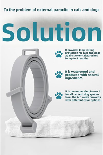 muvicado Dog Flea Collar Flea Tick External Parasite Prevention Adjustable Natural Collar 62 cm Cat Collar