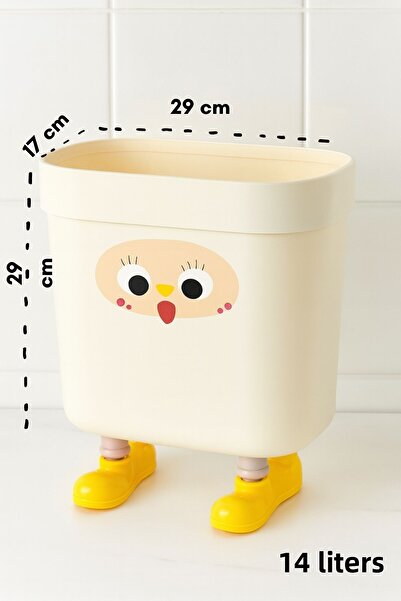 ARVALE 14 Liter Standing Trash Can – Fun to Use with Surprise Sticker Expression