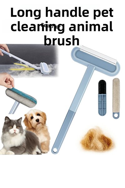 Yenilig فرشاة تنظيف شعر الحيوانات الأليفة ذات مقبض طويل - سهلة الاستخدام، تجم...