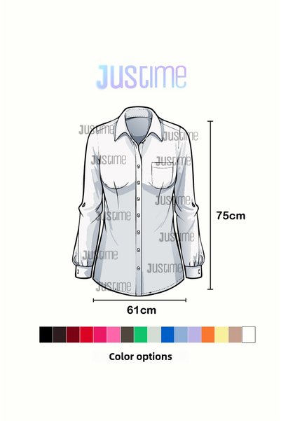 Justime Women's Oversize Cotton Linen Orange Shirt