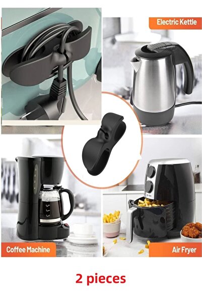 Kiesa منظم كابلات Airfryer اللاصق، جهاز تنظيم كابلات الأجهزة الكهربائية، قطعتين