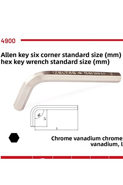 İzeltaş Allen Key Hex Key Six-Point 8mm