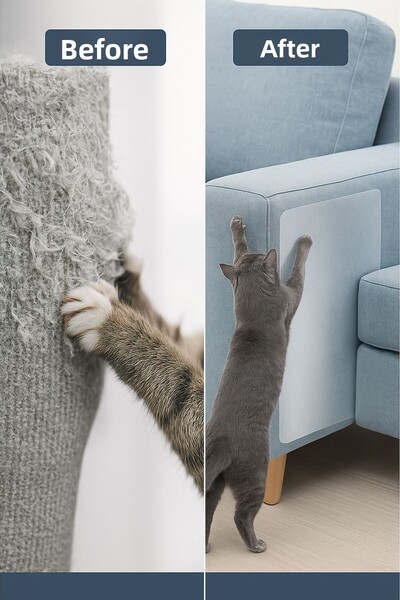 AnkaWood 50X50Cm Cat Sofa Scratching Protector Furniture Anti-Scratching Tape Transparent Adhesive 5 Pieces
