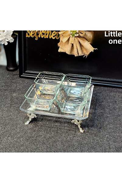 SEÇKİNEV Şölen 5 Piece Tabletop Snack Bowl & Breakfast Set (Gold & Silver)