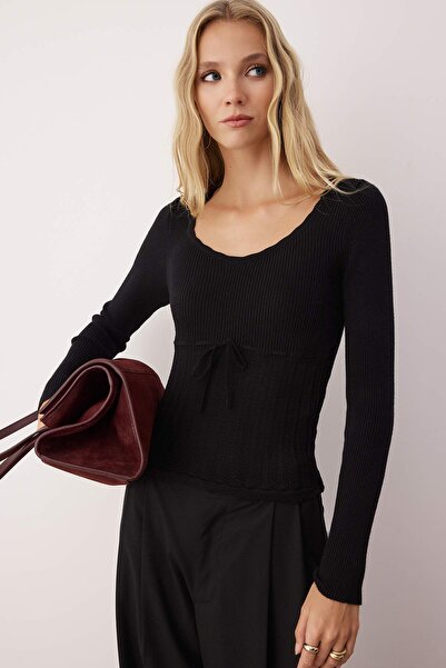 Trendyol Collection Black Premium Yarn/Special Yarn Knitwear Sweater Twoaw26Kz00215