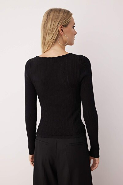 Trendyol Collection Black Premium Yarn/Special Yarn Knitwear Sweater Twoaw26Kz00215