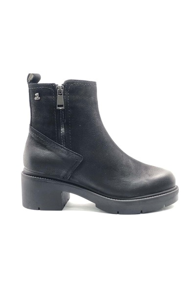 Venüs Albus Genuine Leather Non-Slip Sole Orthopedic Women's Boots Black