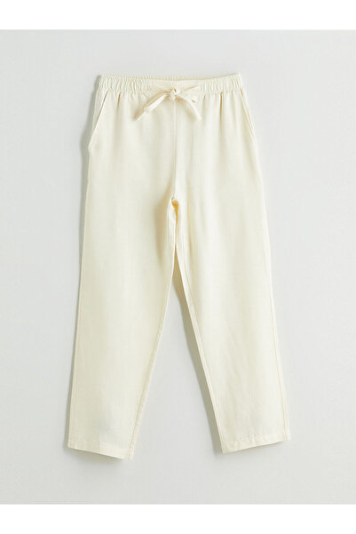 LC Waikiki Νέα σεζόν Γυναικείο παντελόνι με ελαστική μέση λινό μείγμα - S5QR01Z8