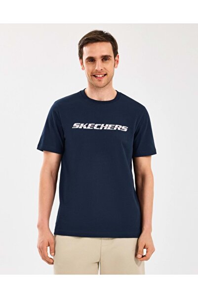 SKECHERS M Ελαφρύ γραφικό μπλουζάκι S2510169 Ανδρικό T-shirt ΣΚΟΥΡΟ ΜΠΛΕ