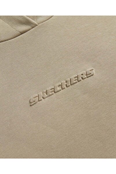 SKECHERS W Essential Hoodie Sweatshirt S242111 Kadın Kapüşonlu Sweatshirt BEJ