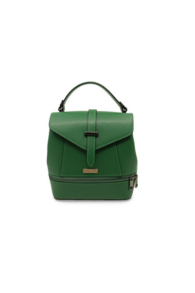 BESSO Dinamica Urbana Green Genuine Leather Backpack