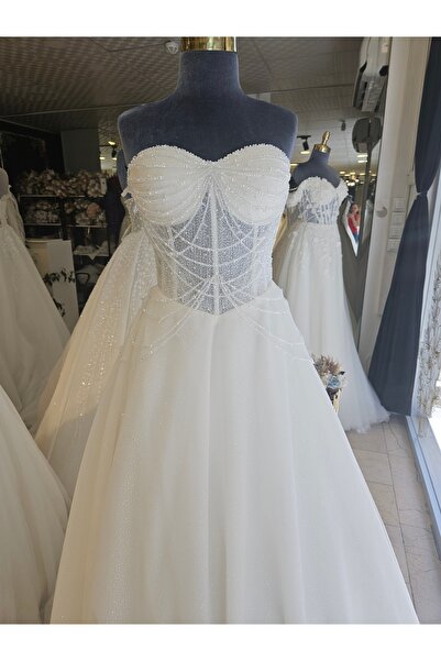 BY SD MY DREAM Boncuklu detaylı a kesim gelinlik