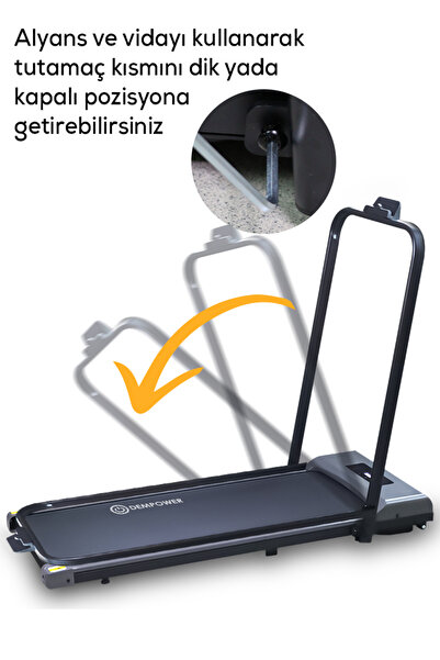 DEMPOWER Bluetoothlu , Uygulamadan Ayarlanabilir Uzaktan Kumandalı Yürüme Ve Koşu Bandı