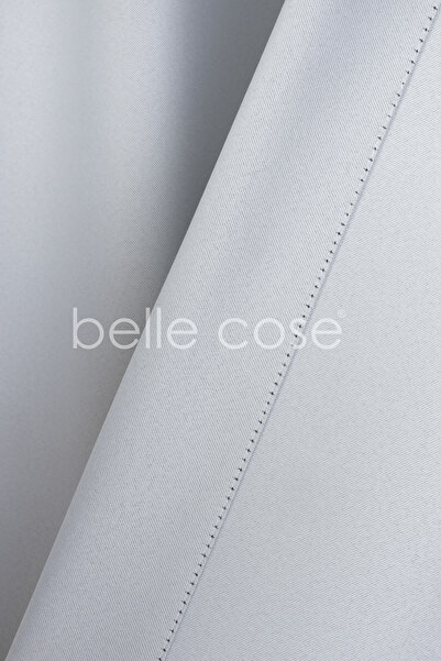 Belle Cose Naturel Gri Blackout Karartma Termal Tek Kanat Fon Perde