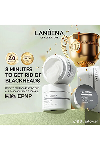 LANBENA Siyah Nokta Maskesi & Siyah Nokta Bandı Nose Plants (60 adet kağıt ile birlikte )