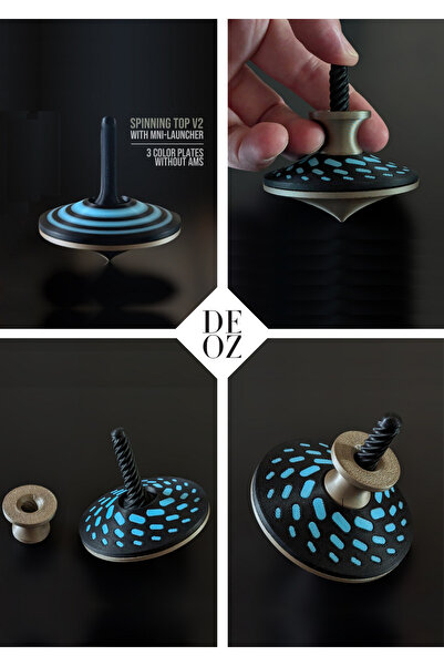 DEOZ3D TurboTop – Mini Fırlatmalı Spinning Top | El Spinner Oyuncağı Yüksek H...