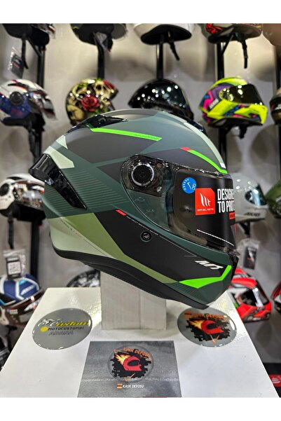 MT Helmets Targo S Kay C6 Flour Mat Kapalı Motosiklet Kaskı
