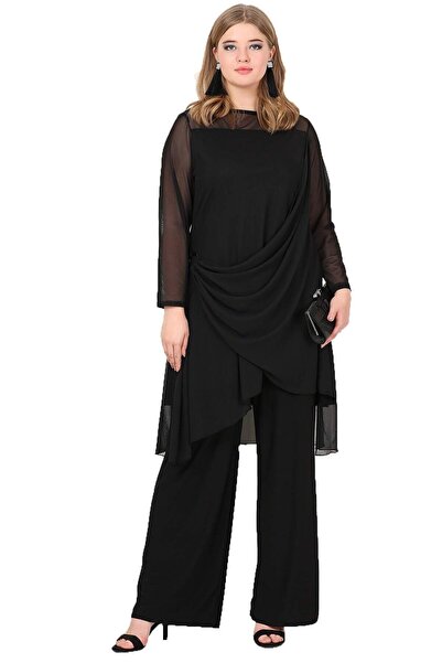 ANGELINO Set de pantaloni de rochie de seară de mărime mare, tunică, KL7894
