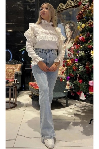 kotmodası Maria Women's Snow Washed Flared Jeans