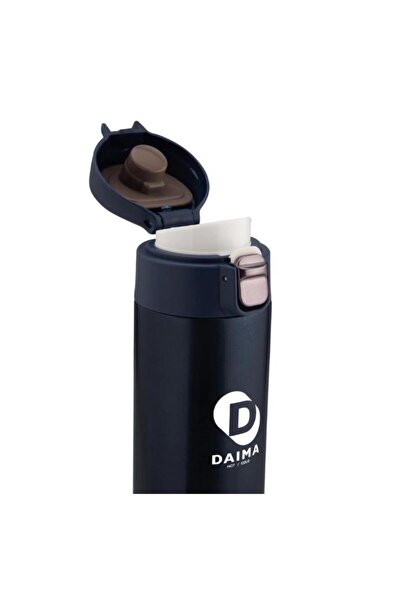 daıma hot/cold ترمس دايما هاندي 520 مل يحافظ على الحرارة لمدة 12 ساعة وبارد لمدة 24 ساعة باللون الأزرق الداكن