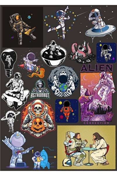 Reysa Tasarım مجموعة ملصقات الفضاء الرجعية 5 20 قطعة الهاتف، الكمبيوتر اللوحي...