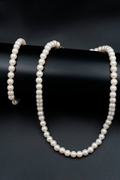 TREND COLLECTİON Kadın Erkek Unisex Kararmaz İnci Kolye Ve Bileklik Set