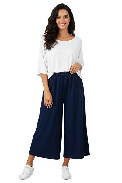 Oppland Kadın Kışlık Pantolon Duble Kumaş Beli Lastikli Jumbo Battal Beden Ra...