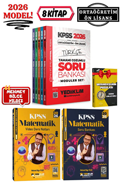 Yediiklim Yayınları 2026 Ortaöğretim-Ön Lisans Tüm Dersler Soru Bankası+Mehme...