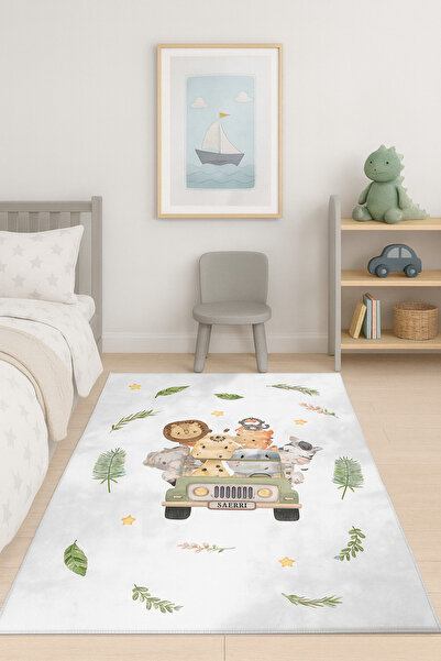 Bebişim Halı Safari Sevimli Hayvanlar Bambu Çocuk Odası Halısı