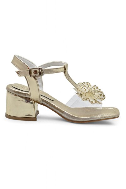 ayakkabiburada 353 Evening Dress Girls' Heeled Shoes Stoned Open Girls' Engagement Evening Dress Shoes
