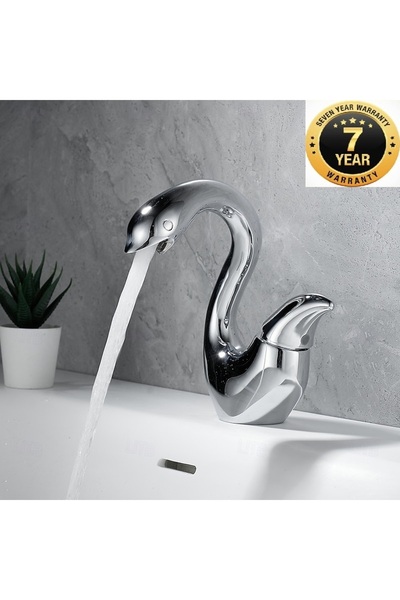 OEM صنبور حوض الحمام موديل Swan لون كروم منتج جديد مستورد ضمان 7 سنوات مستورد