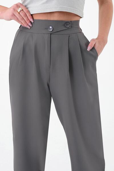 Hazel Woman anthracite korean model Palazzo Pants