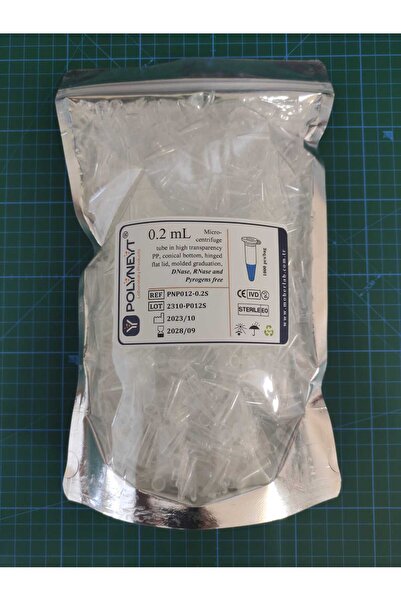 POLYNEYT 0.2 mL, Mikro-Santrifüj Tüpü - Düz ve Kilitli Kapaklı - (1000 adet/p...
