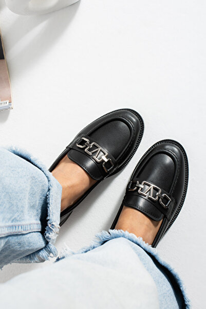 HVZ Exclusive Siyah Kadın Günlük Ayakkabı Loafer , Ergonomik Yumuşak Taban Okul, Lise , Üniversite Ayakkabısı