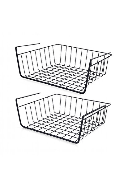 Feronyahome & Garden 2 buc. Coș sub raft cangur din metal inoxidabil [negru] ...