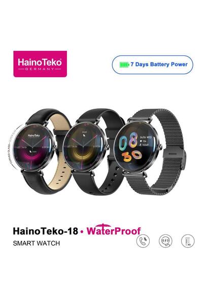 HAINOTEKO HainoTeko-18 Smart Watch with AMOLED Display, Waterproof, with 3 Straps, Health Monitoring