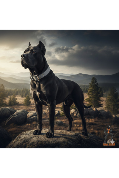 Tasma Market Grey-black Soft Textured Large Breed Dog Collar