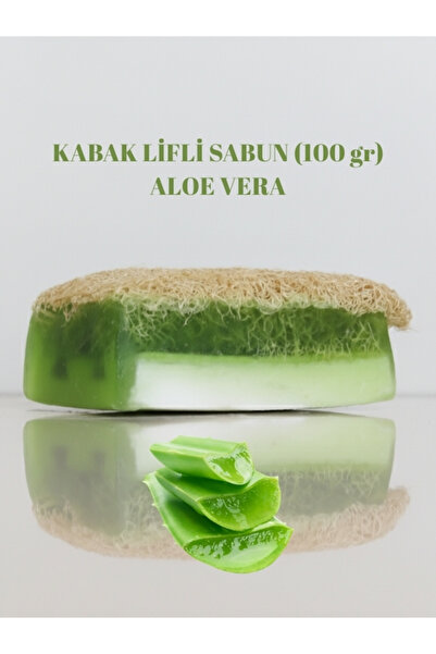El Yapımı Kabak Lifli Aloe Vera Sabunu 100 gram - Bitkisel Lifli, Peeling Etkili El ve Vücut Sabunu