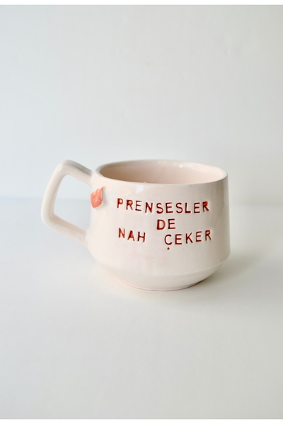 Blos Ceramic Prensesler Nah Çeker Bardak - 250 ml - El yapımı Seramik Kupa - ...