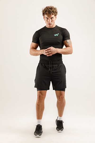 PAW Pivot Athletic Wears PAW APEX Erkek Running Hızlı Kuruma Antreman Fitness Spor Taytlı Şort