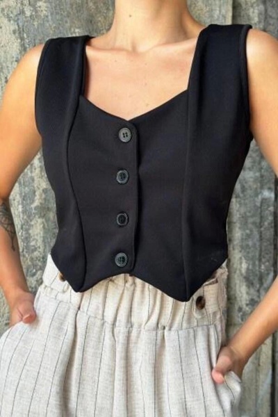 MetuCA Women's Black Lycra Vest