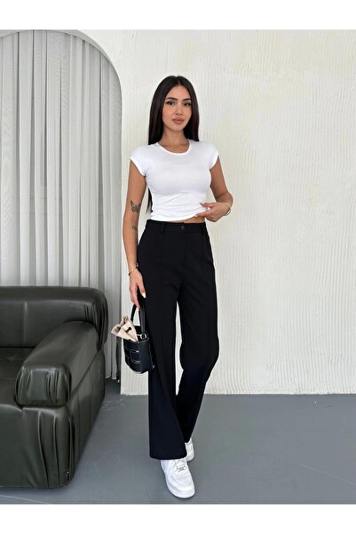 MetuCA Γυναικείο ριγέ εύκαμπτο παντελόνι από εισαγόμενο ύφασμα με ψηλή μέση, ...