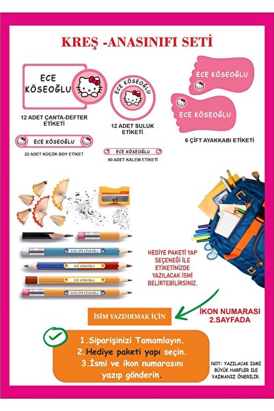 Sezon Kreş Anasınıfı okul etiketi