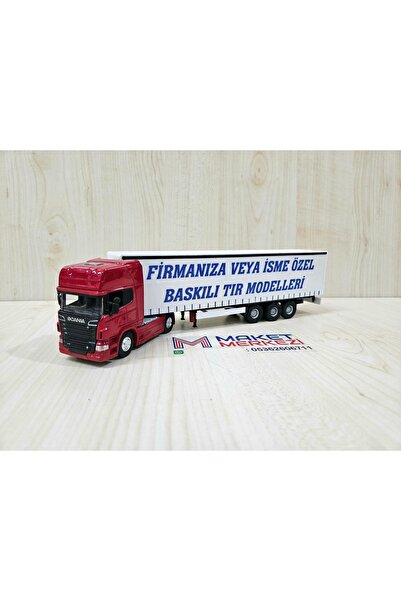 WELLY 25 Cm Uzunlukta 1/64 Ölçek Kirmizi Scania R730 Tir Maketi̇ (firma İsmi Yazılabilir)