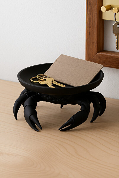 Findify Store Dekoratif Yengeç Figürü Siyah Pratik Ev Gereçleri Çok Amaçlı Su...