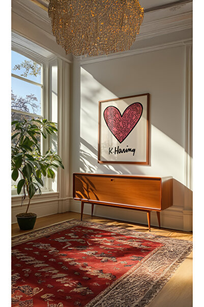 Push Studio Keith Haring - Ratio - Doğal Ahşap Çerçeveli Tablo